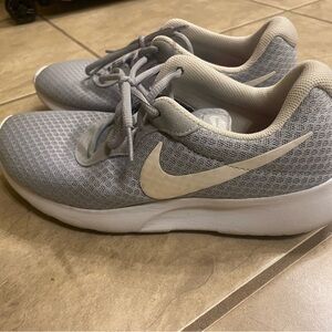 Nike Light Gray and White Athletic Shoes, Size 8.5 women